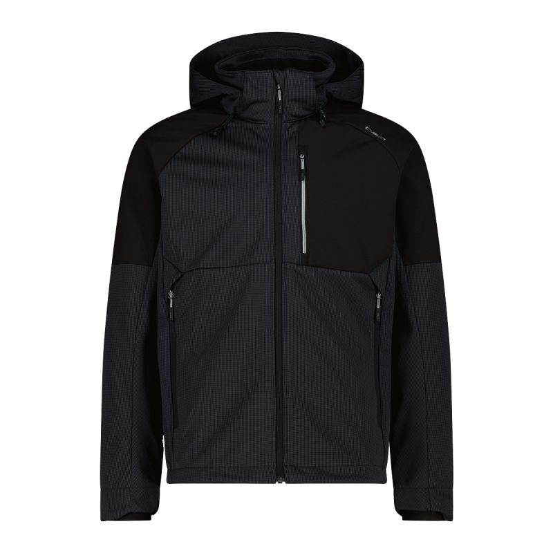 Veste Softshell CMP JACKET ZIP HOOD (ANTRACITE) Homme