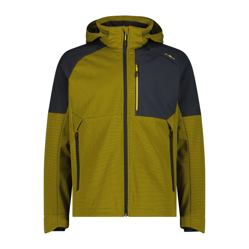 Giacca Softshell CMP JACKET ZIP HOOD (GOLD GREEN) Uomo