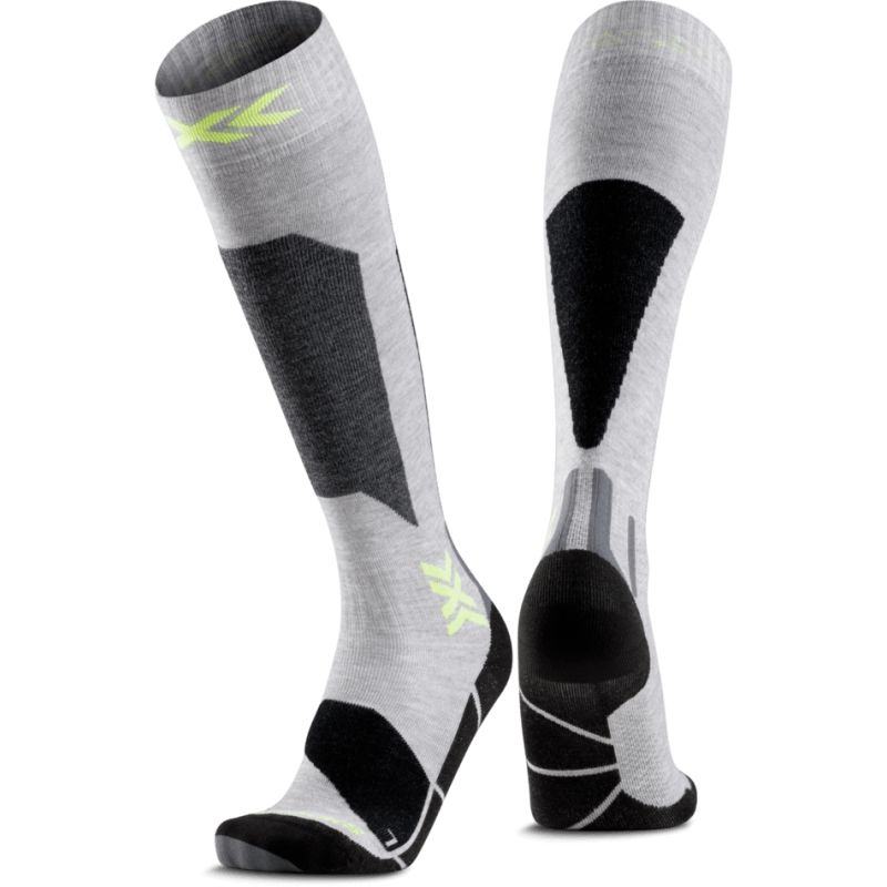 Hiihtosukat X-SOCKS SKI DISCOVER OTC (RHINO GREY/CANARY)
