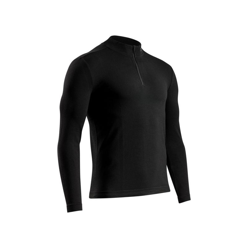 Haut technique X-BIONIC MIGHTYWOOL SHIRT LS 1/2 ZIP MEN (X BLACK) Homme