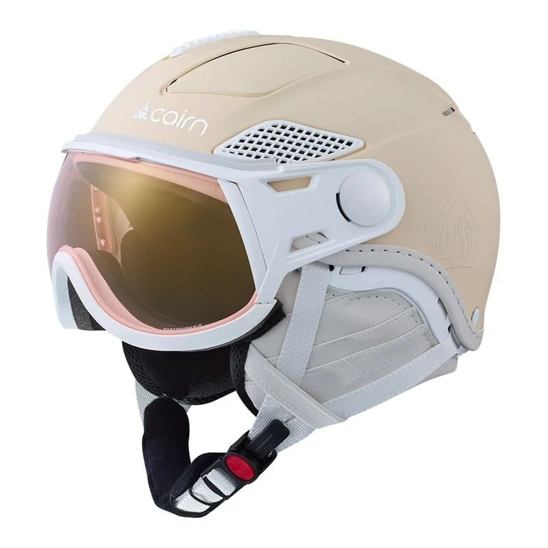 Sk helmet with visor Cairn HELIOS LEATHER EVOLIGHT NXT (MAT CREAM)