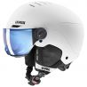 Casco da sci con visiera Uvex ROCKET JUNIOR VISOR (WHITE BLACK MAT - S2 MIRROR BLUE) Junior