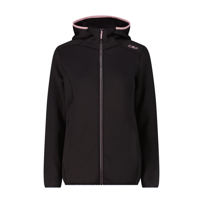 Fleecejakke CMP JACKET FIX HOOD (ANTRACITE-PINK) Kvinde