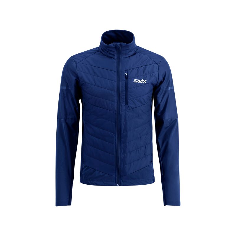Giacca da sci di fondo SWIX Nordic Warm Hybrid Jacket M (Lake blue) Uomo
