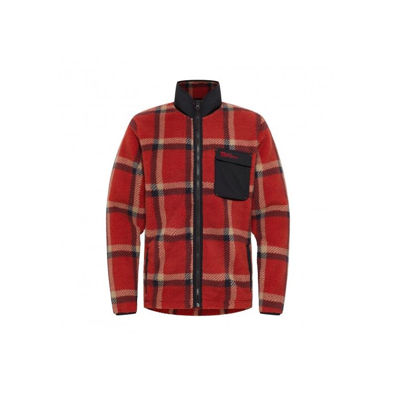 JACK WOLSKIN FELSLICHT CHECK JKT M INTENSE giacca in pile ()
