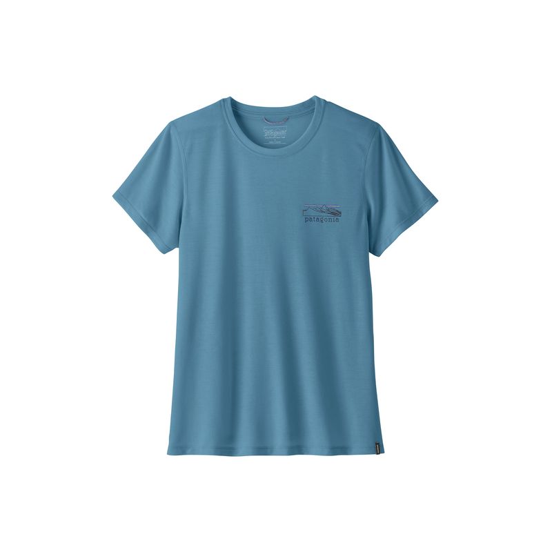 Teknisk T-shirt Patagonia W's Cap Cool Trail Shirt - Stratapeaks (Shore Blue) Kvinder