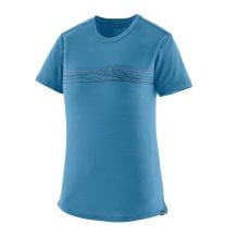 T-Shirt tecnico Patagonia W's Cap Cool Merino Blend Graphic Shirt (Strata Stripe: Shore Blue) Donna