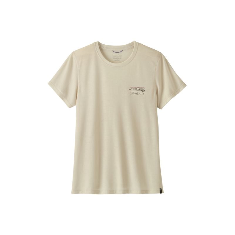 T-shirt technique PATAGONIA W's Cap Cool Trail Shirt - Stratapeaks (Dyno White) Femme 