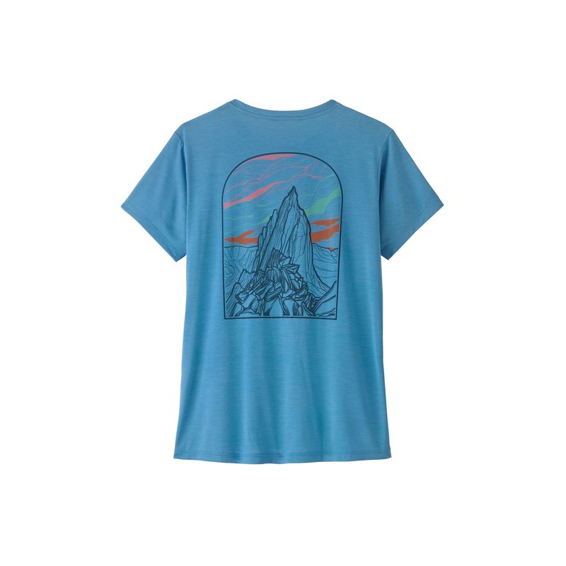 Technisch T-Shirt Patagonia W's Cap Cool Daily Shirt - Cloud Crag (Shore Blue - Light Shore Blue X-Dye) Dames