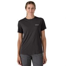 T-Shirt tecnico Patagonia W's Cap Cool Merino Blend Graphic Shirt (Heritage Header: Black) Donna