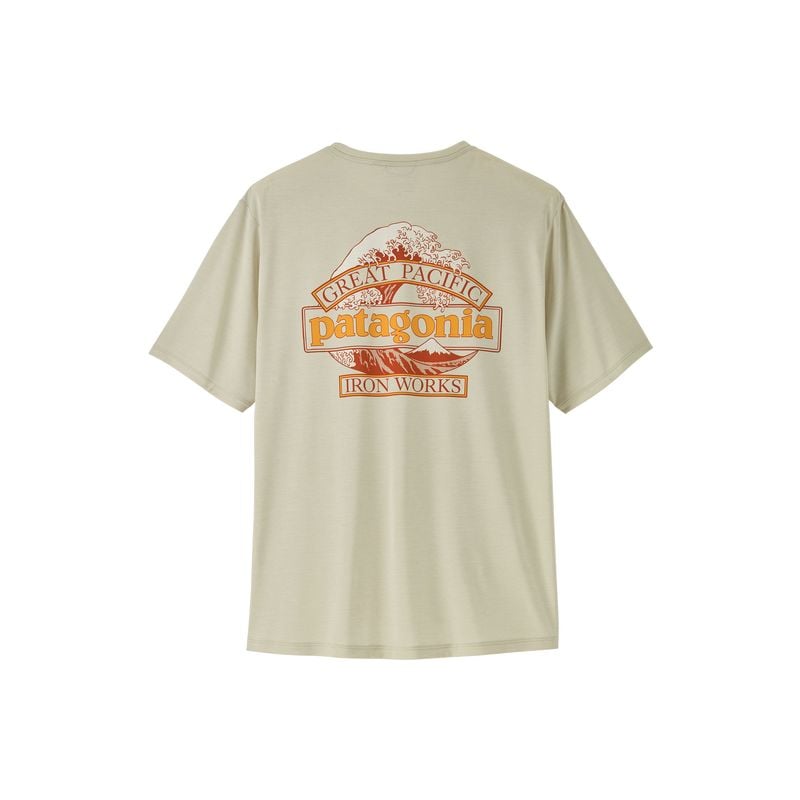 T-Shirt Patagonia M's Cap Cool Daily Shirt - Great Waves (Dyno White) Mannen