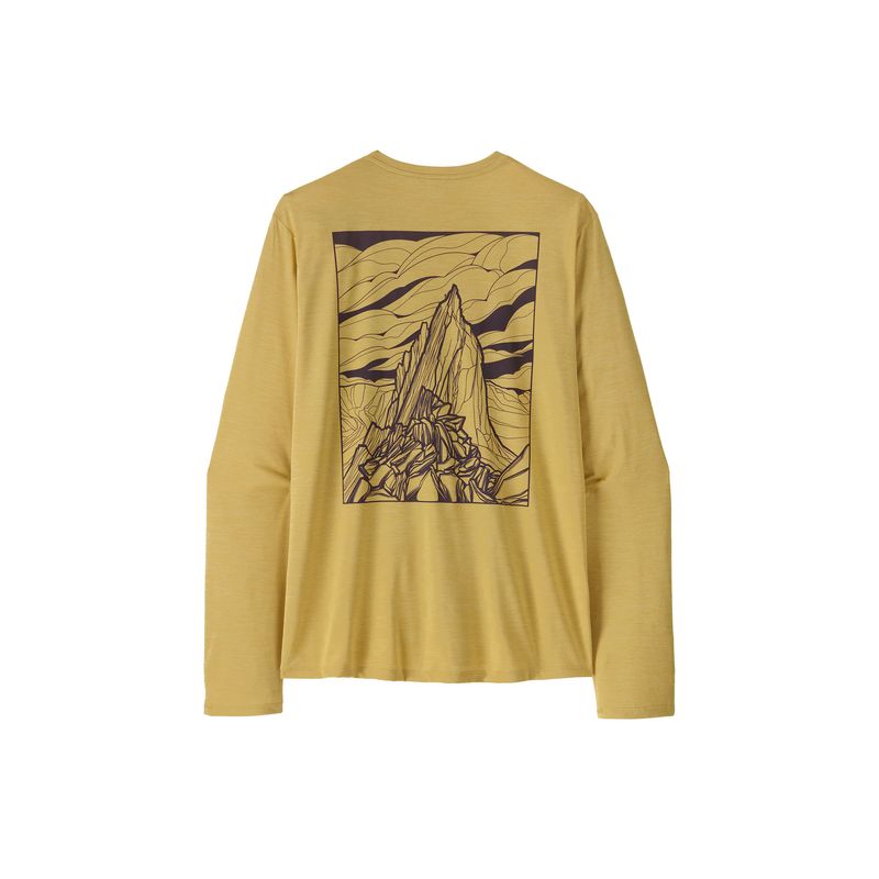 T-skjorte med lange ermer Patagonia M's L/S Cap Cool Daily Shirt - Cloud Crag (Limestone Yellow - Light Limestone Yellow X-Dye) 