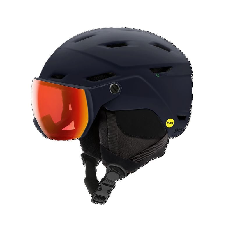 Ski helmet with visor Smith SURVEY EU (Matte Midnight Navy + ChromaPop Everyday Red Mirror) Unisex