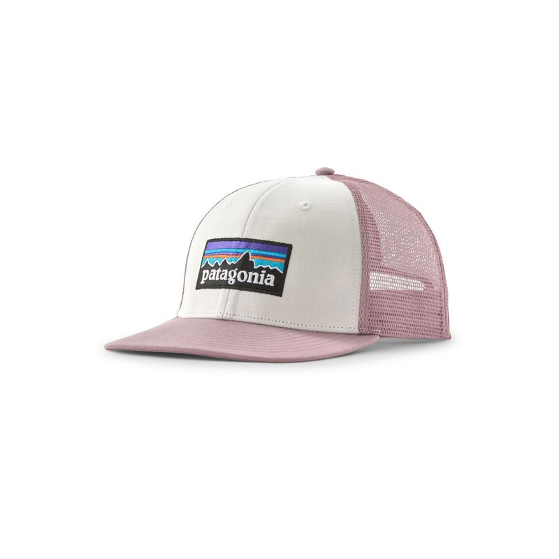 Gorra Patagonia P-6 Logo Trucker (Blanco con Violeta Quiet)