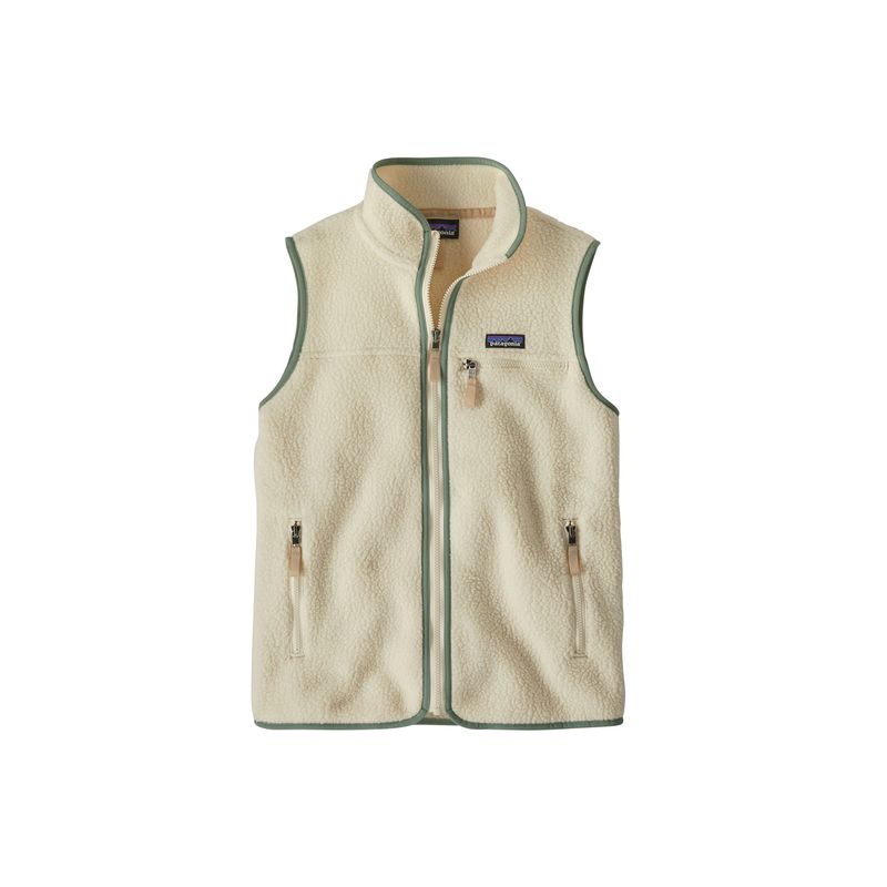 Patagonia Damen Retro Pile Weste (Natural w/Ellwood Green)