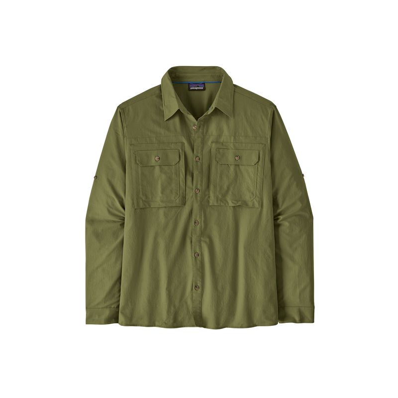 Paita Patagonia M's L/S Self Guided Sun Shirt (Caper Green) Miehet