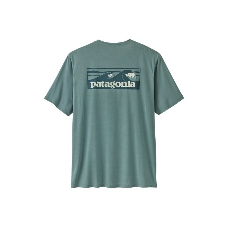 T-shirt Patagonia M's Cap Cool Daily Shirt - Boardshort Logo (Blue Sage - Light Blue Sage X-Dye) Men