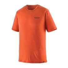 T-shirt Patagonia M's Cap Cool Merino Blend Graphic Shirt (Heritage Header: Coal Orange) Uomo