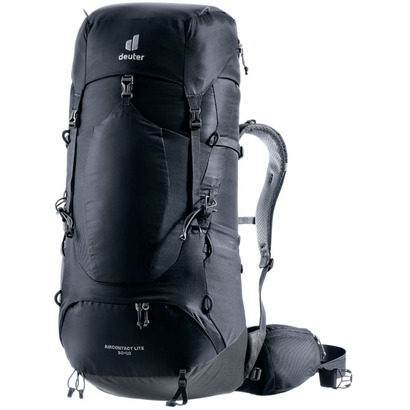 Ryggsäck för vandring Deuter Aircontact Lite 50 + 10 (black-graphite)