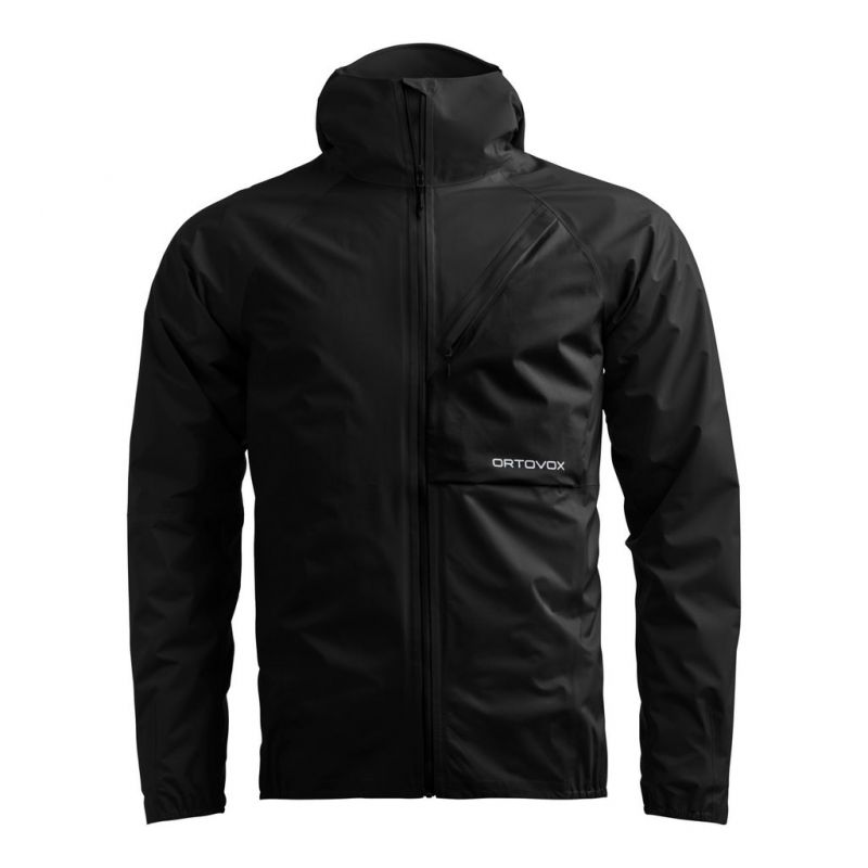 Vattentät jacka Ortovox TRACE 2.5L JACKET M (black raven) Herr