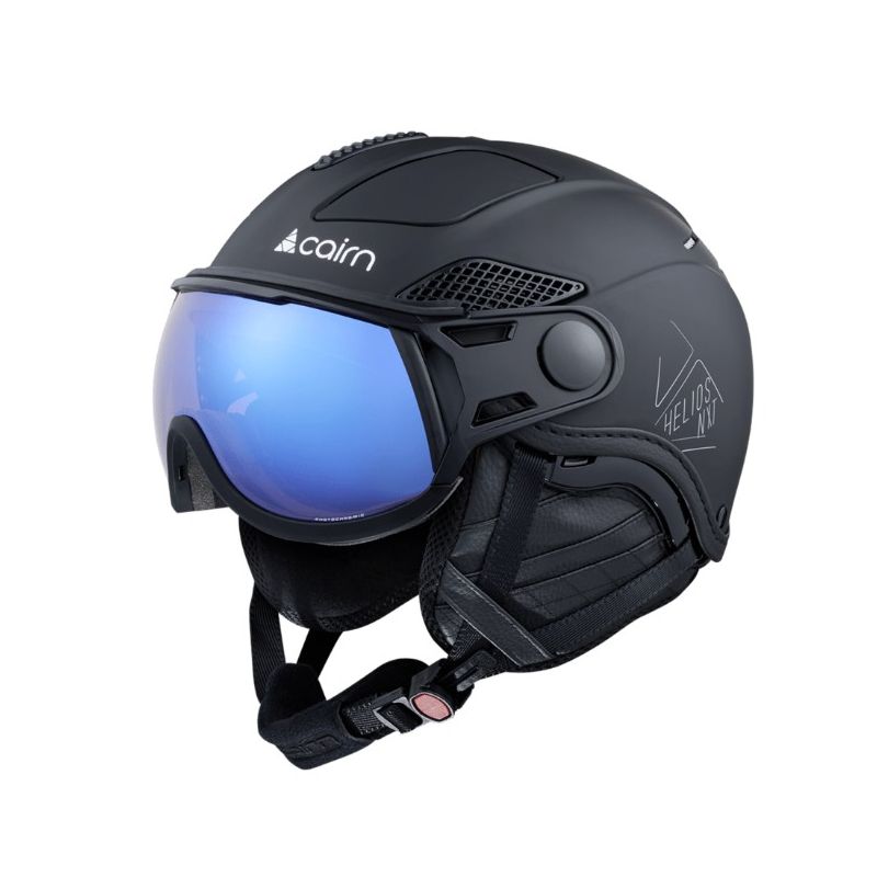 Skihelmp met vizier Cairn HELIOS LEATHER EVOLIGHT NXT (MAT ZWART)