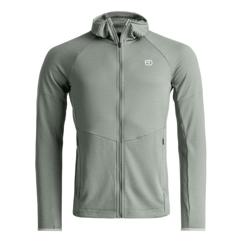 Fleece Jacket Ortovox FLEECE LIGHT GRID HOODY M (green sage) Men