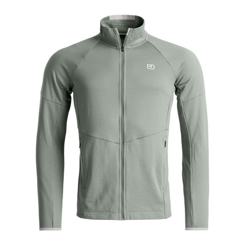 Fleece jakke Ortovox FLEECE LIGHT GRID JACKET M (green sage) Herre