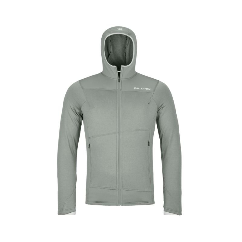 Fleece jakke Ortovox FLEECE LIGHT HOODY M (green sage) Herre