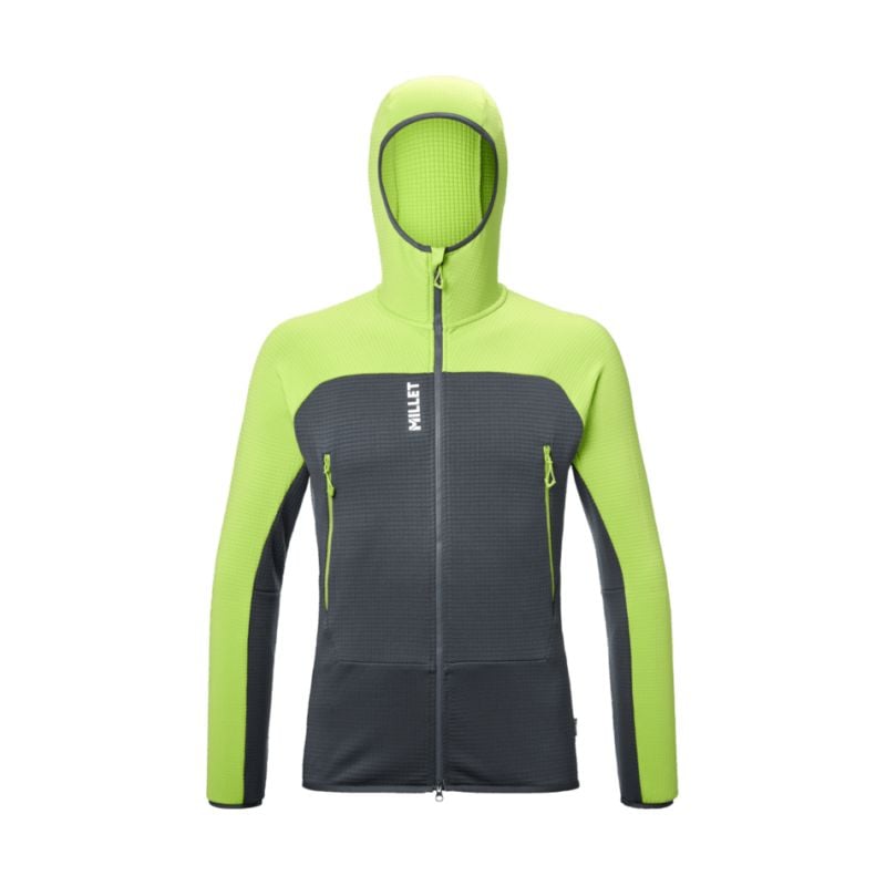 Polaire MILLET FUSION GRID HOODIE M (MACAW GREEN/TARMAC) Homme