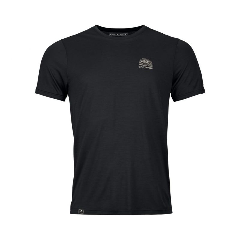 T-shirt Ortovox 120 COOL TEC MTN STRIPE TS M (black raven) Uomo