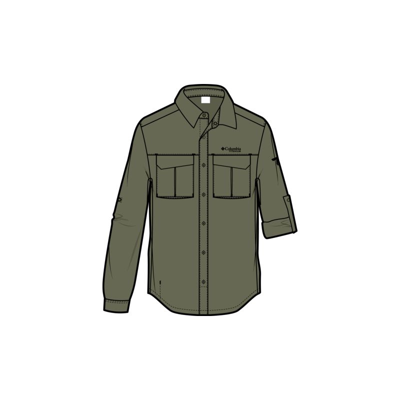 Camisa de senderismo Columbia Silver Ridge Elite EU LS (Dark Stone) Hombre