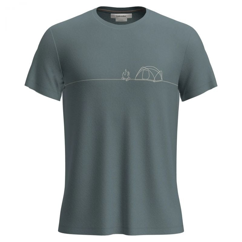Tee-shirt Icebreaker M Mer Core SS Tee Single Line Camp (BLUE ASH) Uomo