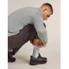 ICEBREAKER M Mer Hike+ Medium Crew BLIZZARD HTHR/ALLOY (MEDIUM GREY)
