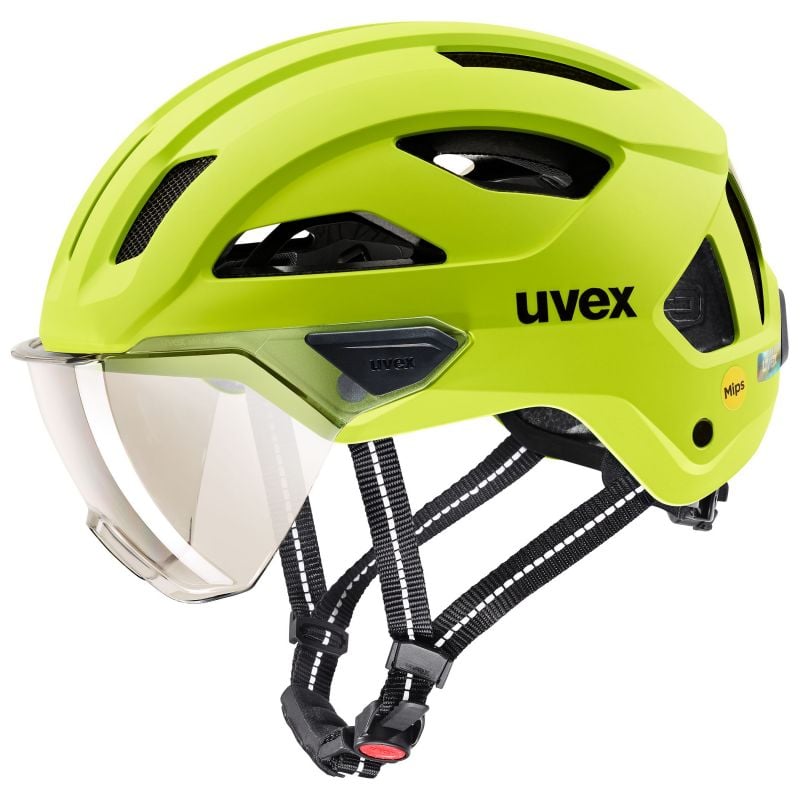Casco urbano de bicicleta Uvex STRIDE VISOR MIPS (LIME MATT)