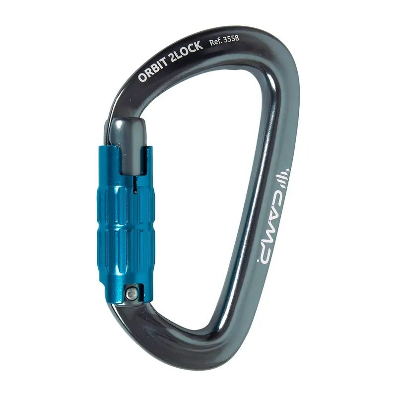 Karabiner CAMP ORBIT 2LOCK (Gun metal / Blue)