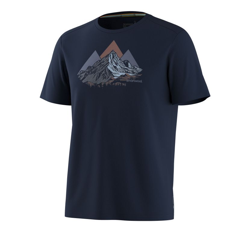 T-shirt Smartwool Men's Peak Bagger Active Short Sleeve (NAVY) Mannen