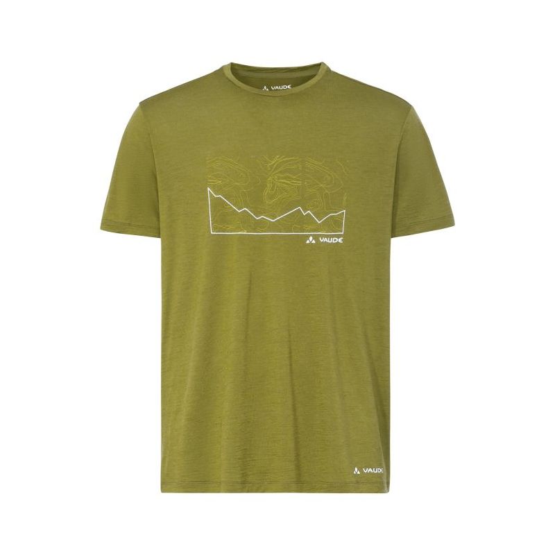 T-shirt för vandring Vaude Men's Tekoa Wool T-Shirt (Dark leaf) Herr