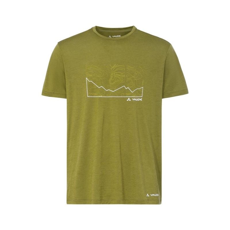 T-shirt da trekking Vaude Men's Tekoa Wool T-Shirt (Dark leaf) Uomo