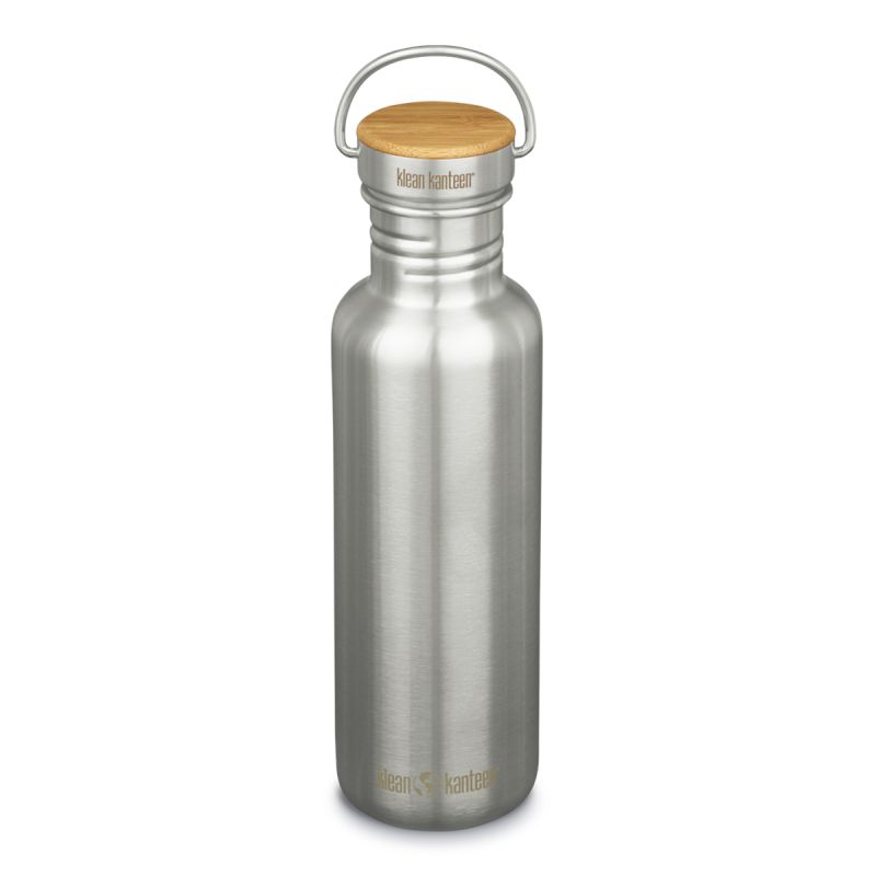 Drikkeflaske Klean Kanteen Reflect med bambuslokk, 800ml/27oz (Børstet rustfritt stål)