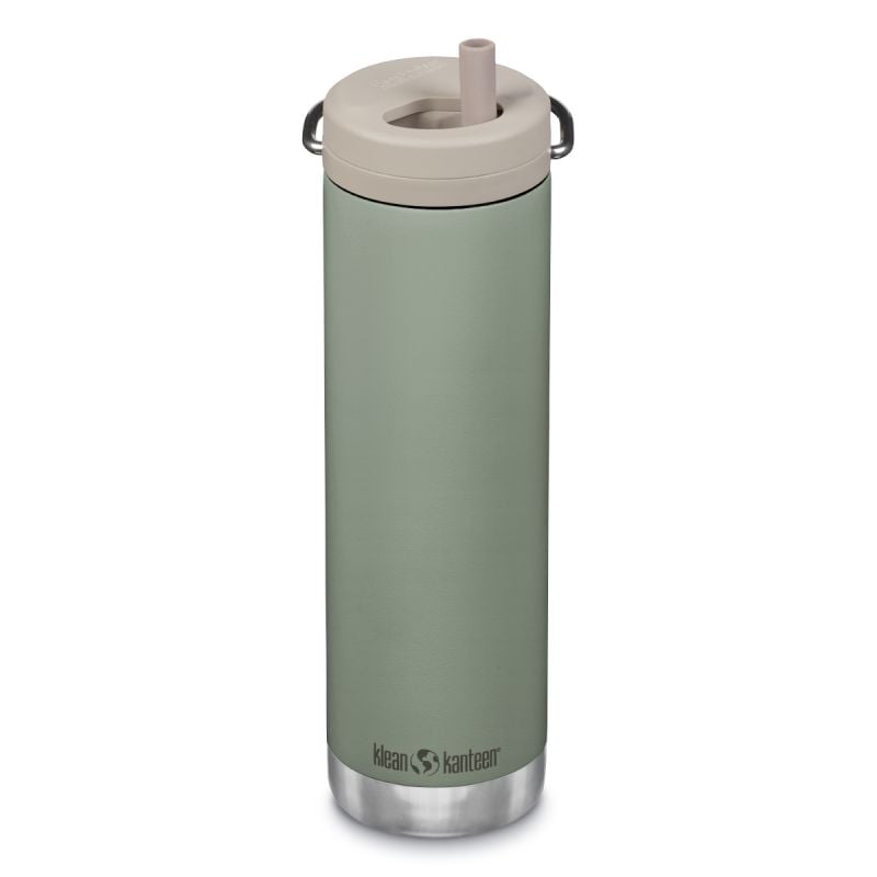 Isolatiefles Klean Kanteen TKWide 592ml/20oz met twistdop (Sea spray/Taupe dop)
