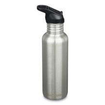 Drikkeflaske Klean Kanteen Classic flip sport cap, 800ml/27oz (Børstet rustfrit stål/sort låg)