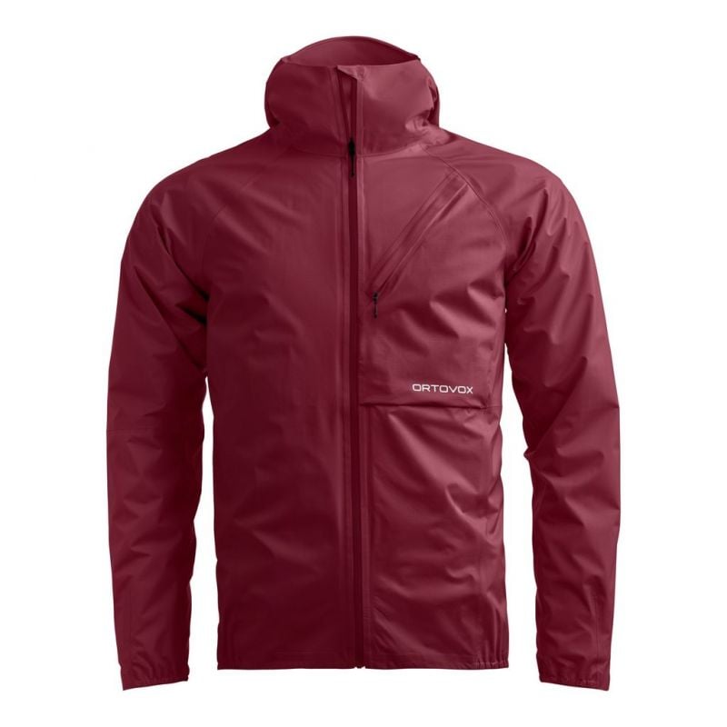 Waterproof jacket Ortovox TRACE 2.5L JACKET M (red malbec) Men