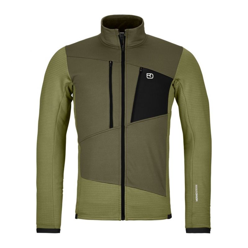 Fleece Ortovox FLEECE GRID JACKET M (wild herbs) Miehet