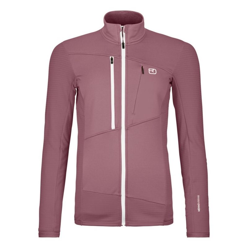 Forro polar Ortovox FLEECE GRID JACKET W (dusk rose) Mujer