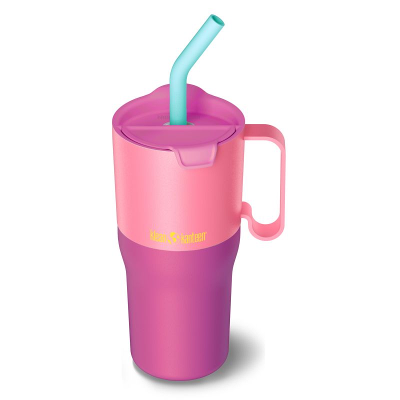 Gobelet Klean Kanteen SE Gobelet isotherme con tapa Flip y Pajita 769ml/26oz (limonada rosa/kaleidoscopio/tapa rosa violeta)