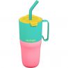 Vaso Klean Kanteen SE Vaso aislante con tapa Flip y Pajita 769ml/26oz (turquesa/kaleidoscopio/tapa amarilla cibernética)