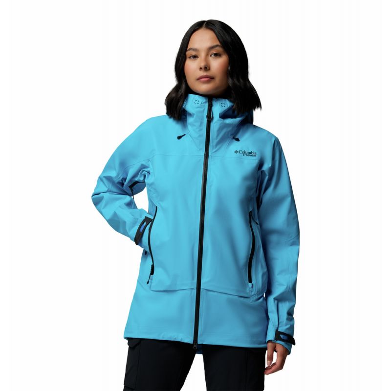 Vandtæt jakke Columbia Saudan Pro 3L Shell (Compass Blue) Dame