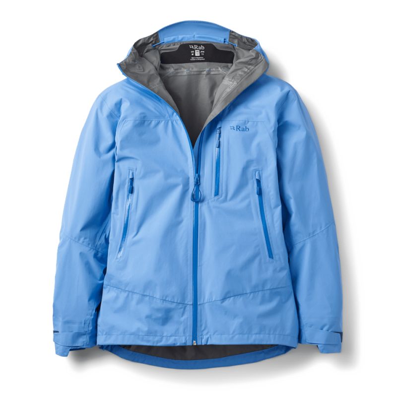 Vedenpitävä takki Rab Downpour Mountain Jacket Wmns (Bluebird) Naisille