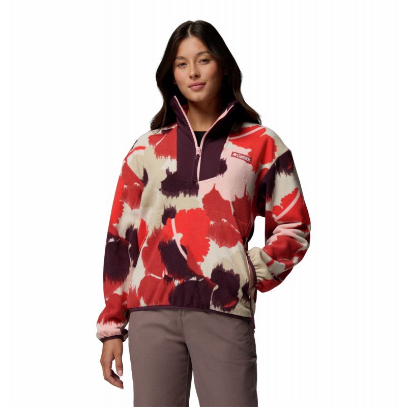 Polaire Columbia Sequoia Grove Printed Half Zip (Rosso Lavato, Ikatbloom) Donna