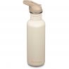 Borraccia Klean Kanteen Classic con tappo sportivo flip, 800ml/27oz (Bianco/grigio tappo)